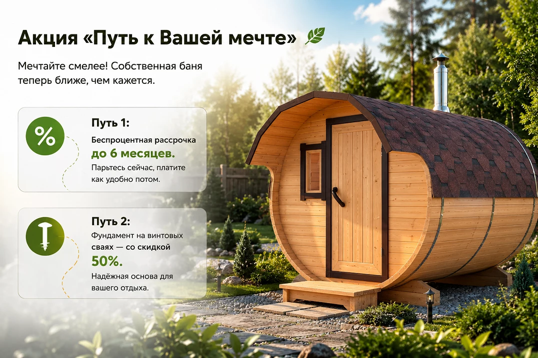 Мечтайте смелее! Собственная баня теперь ближе, чем кажется.