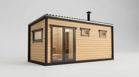 Баня Скандинваия 6х2.4м (каркасная) под ключ с доставкой в Пензе